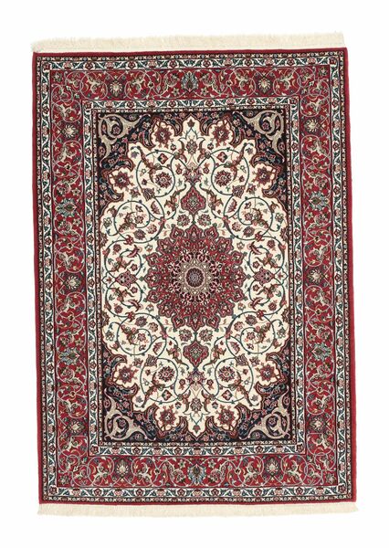 Alfombra Isfahan Urdimbre De Seda 115X162 Rojo Oscuro/Negro (Lana, Persia/Irán)