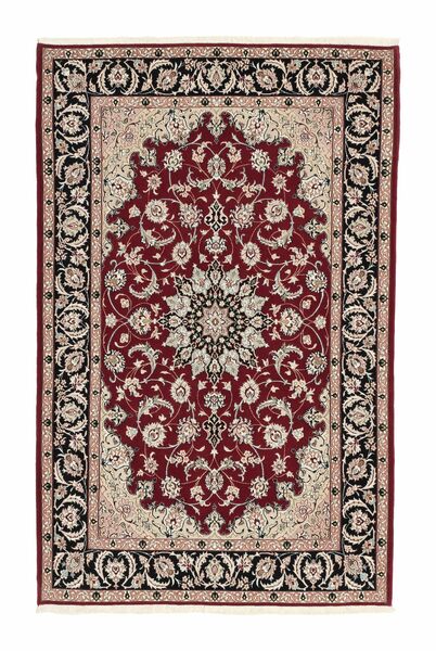  110X170 Isfahan Silk Warp Rug Brown/Black Persia/Iran