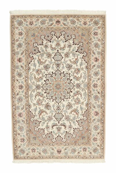 Isfahan Silk Warp Rug 110X170 Orange/Beige Wool, Persia/Iran