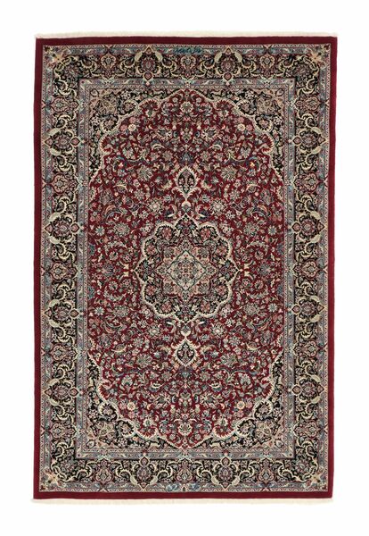 105X165 Tappeto Ilam Sherkat Farsh Di Seta Orientale Nero/Marrone (Lana, Persia/Iran)