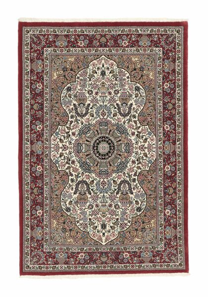  105X157 Qum Kork/Seide Teppich Braun/Schwarz Persien/Iran