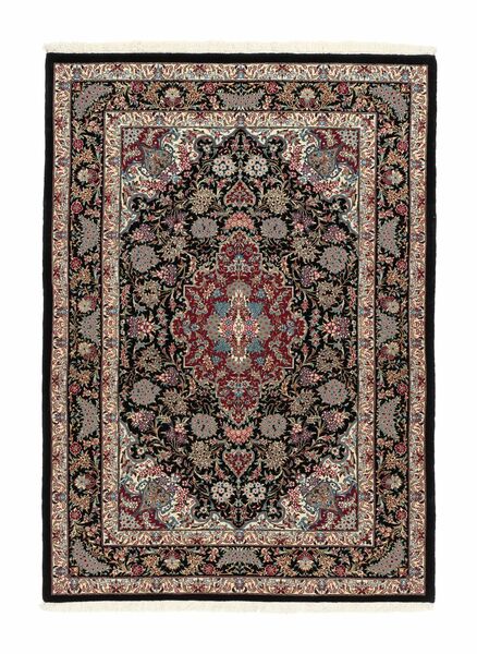  Qum Kork/Seide 108X152 Persischer Wollteppich Braun/Schwarz Klein