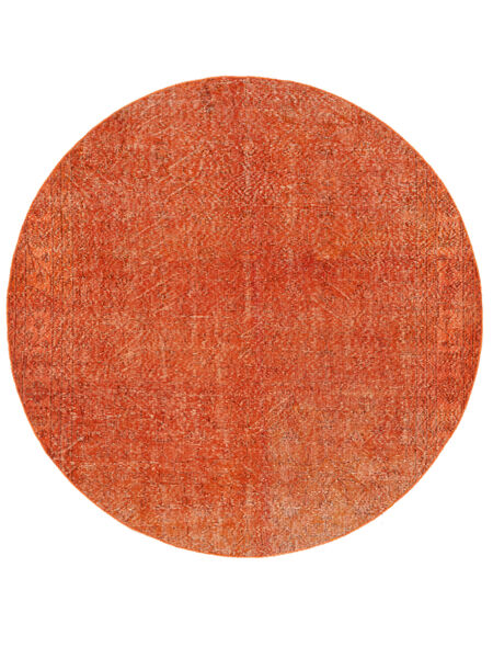  Ø 200 Colored Vintage Rug Modern Round Dark Red/Red (Wool, Turkey)