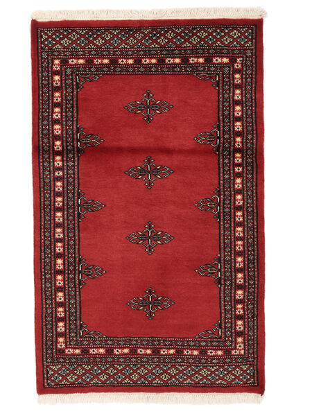  Pakistan Bokhara 2Ply Tepih 80X128 Vuneni Tamno Crvena/Crna Mali Sag Carpetvista