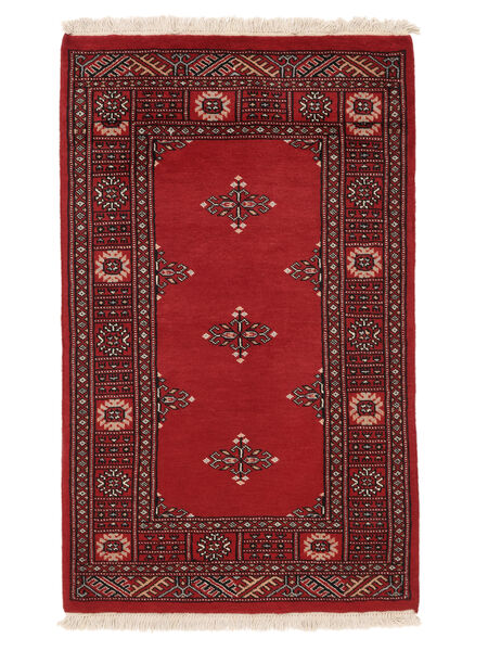  79X128 Pakistan Bokhara 2Ply Tæppe Mørkerød/Sort Pakistan Carpetvista