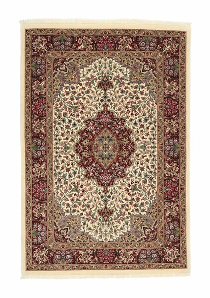 Qum Kork/Silke Matta 105X155 Brun/Svart Ull, Persien/Iran