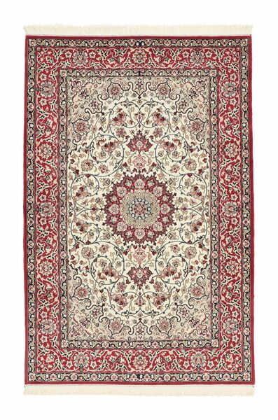  107X167 Isfahan Silkkiloimi Matot Matto Ruskea/Beige Persia/Iran