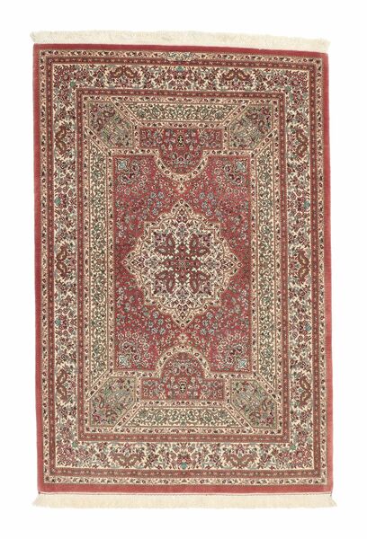 Alfombra Persa Qum Kork/De Seda 107X165 Marrón/Rojo Oscuro (Lana, Persia/Irán)