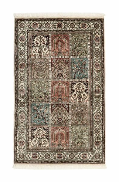 92X152 Kashmir Pure Silk Rug Oriental Brown/Black (Silk, India)