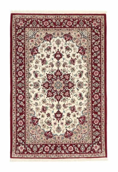 108X161 Isfahan Silkesvarp Matta Orientalisk Brun/Svart (Ull, Persien/Iran)