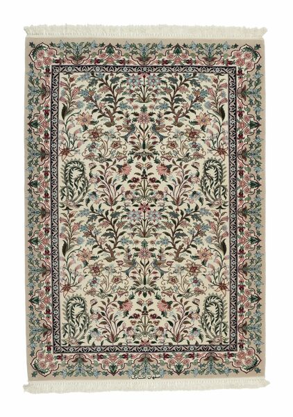  113X160 Liten Isfahan Silkesvarp Matta Ull