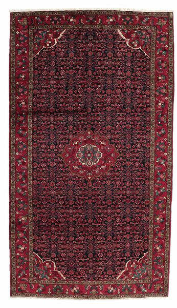 Alfombra Oriental Hamadan 171X306 De Pasillo Negro/Rojo Oscuro (Lana, Persia/Irán)