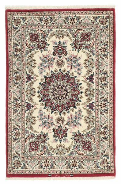 Isfahan Silkerenning Teppe 81X125 Brun/Beige Ull, Persia/Iran