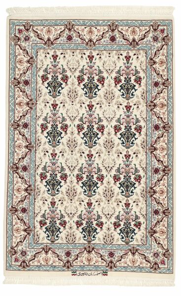 Isfahan Silkesvarp Matta 82X124 Brun/Beige Ull, Persien/Iran