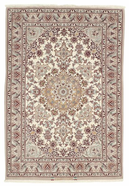  Isfahan Ordito In Seta Tappeto 80X120 Persiano Di Lana Marrone/Arancione Piccolo