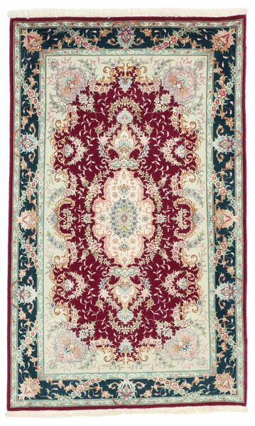  Tabriz 60 Raj Ordito In Seta Tappeto 78X130 Persiano Di Lana Marrone/Verde Scuro Piccolo