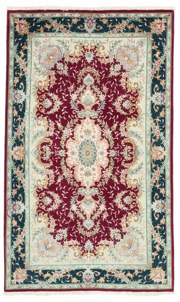  Tabriz 60 Raj Ordito In Seta Tappeto 78X130 Persiano Di Lana Verde/Marrone Piccolo