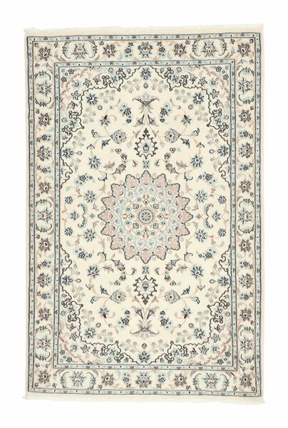  Orientalischer Nain 6La Teppich 90X140 Beige/Grün Wolle, Persien/Iran