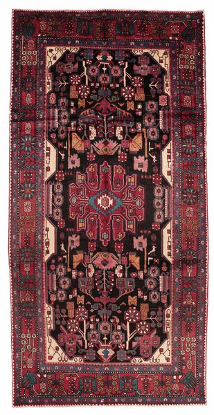 Tappeto Orientale Hamadan 167X345 Passatoie Nero/Rosso Scuro (Lana, Persia/Iran)