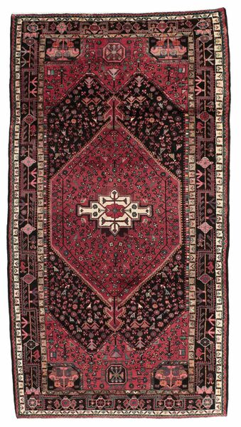  Persian Hamadan Rug 160X300 Black/Dark Red