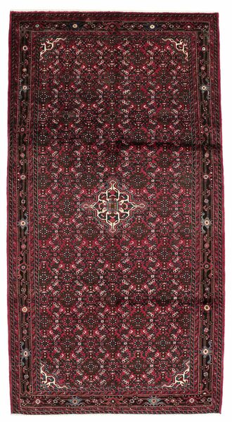 Hamadan Rug 165X310 Runner
 Black/Dark Red Wool, Persia/Iran