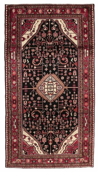  Persan Hamadan Covor 164X305 Negru/Dark Red