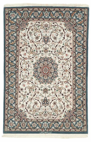 Tappeto Persiano Isfahan Ordito In Seta 80X125 Marrone/Nero (Lana, Persia/Iran)