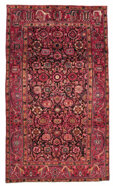  Persischer Hamadan Teppich 180X320 Dunkelrot/Schwarz (Wolle, Persien/Iran)