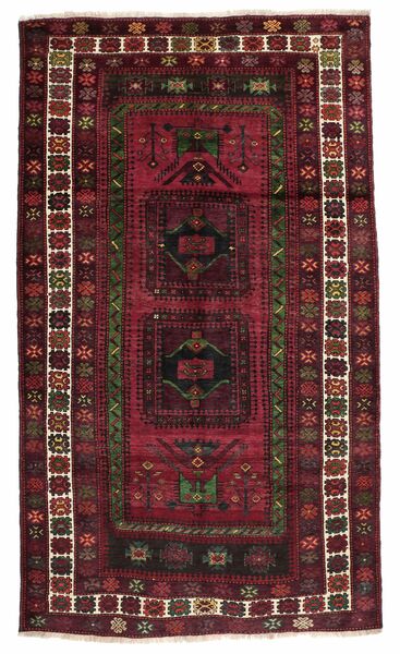 Alfombra Kurdi Ghuchan 166X288 Negro/Rojo Oscuro (Lana, Persia/Irán)