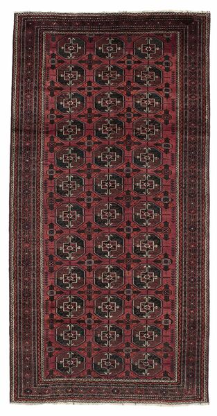  Oosters Baluch Vloerkleed 138X270 Zwart/Donkerrood Wol, Perzië/Iran