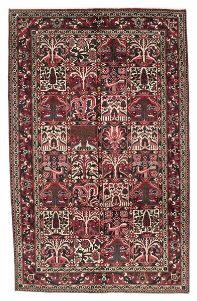 170X270 Tapete Bakhtiari Oriental Preto/Vermelho Escuro (Lã, Pérsia/Irão)