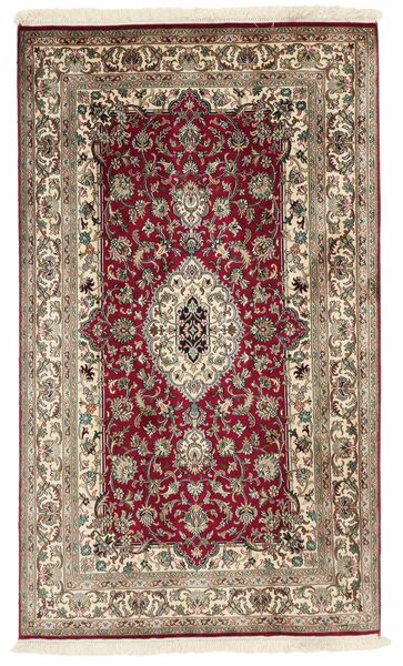 Tapete Oriental Kashmir Pura Seda 24/24 Quality 76X129 Castanho/Bege (Seda, Índia)