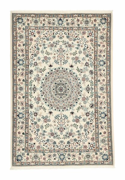  Orientalsk Nain 6La Tæppe 90X130 Gul/Beige Uld, Persien/Iran