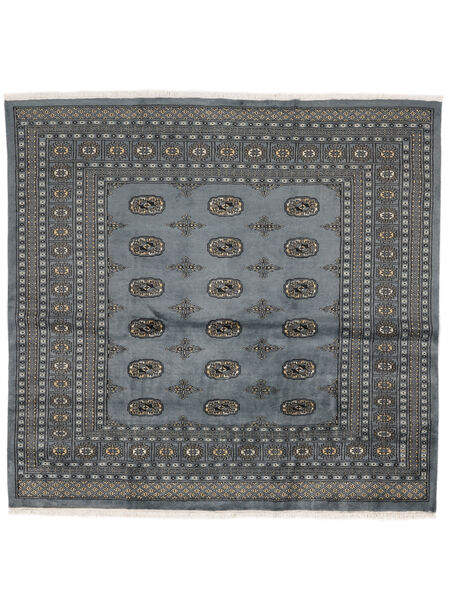 Alfombra Pakistan Bukara 2Ply 192X201 Cuadrada Gris Oscuro/Negro (Lana, Pakistán)