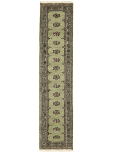 81X350 Pakistan Bokhara 2Ply Rug Oriental Runner
 Dark Green/Brown (Wool, Pakistan) Carpetvista