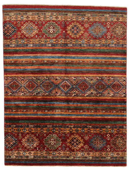 Shabargan Teppe 158X205 Svart/Mørk Rød Ull, Afghanistan Carpetvista