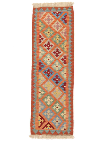 Tappeto Orientale Kilim Ghashghai 65X196 Passatoie Rosso/Marrone ( Persia/Iran)