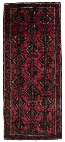 Tappeto Kurdi Ghuchan 160X390 Passatoie Nero/Rosso Scuro (Lana, Persia/Iran)