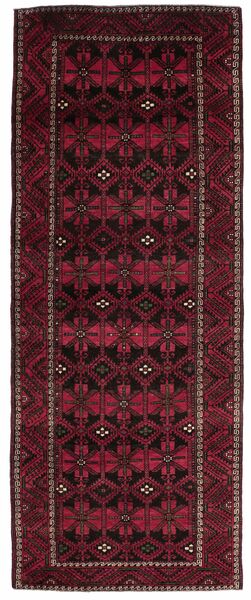  Kurdi Ghuchan Tappeto 155X400 Persiano Di Lana Nero/Rosso Scuro Piccolo