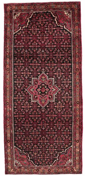 160X355 Enjelos Rug Oriental Runner
 Black/Dark Red (Wool, Persia/Iran)