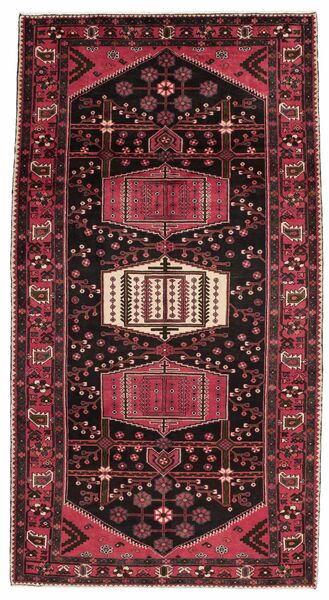 156X295 Tappeto Orientale Heriz Passatoie Nero/Rosso Scuro (Lana, Persia/Iran)