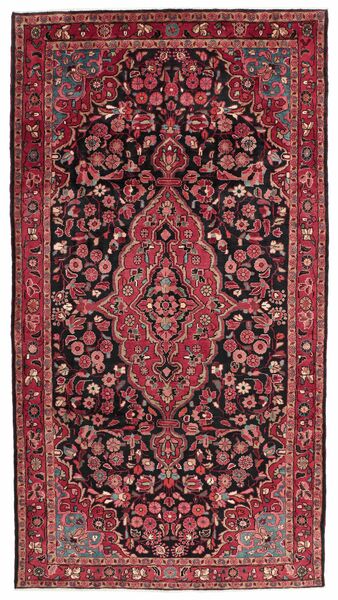 170X327 Alfombra Oriental Nahavand De Pasillo Rojo Oscuro/Negro (Lana, Persia/Irán)