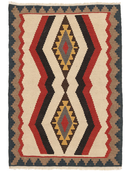 85X122 Dywan Orientalny Kilim Kaszkaj Pomarańczowy/Czarny ( Persja/Iran) Carpetvista