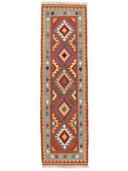 Tapete Oriental Kilim Ghashghai 87X297 Passadeira Vermelho Escuro/Castanho ( Pérsia/Irão)