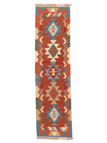  Kilim Ghashghai Tapete 68X252 Persa Vermelho Escuro/Cinza Escuro Pequeno Carpetvista