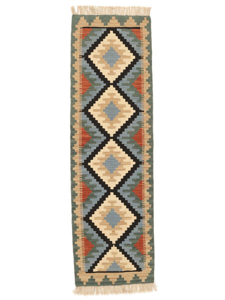  Kilim Ghashghai Tapete 58X195 Persa Verde Escuro/Laranja Pequeno Carpetvista