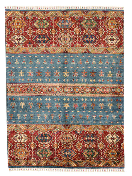 158X214 Shabargan Vloerkleed Modern Donkerrood/Donkerblauw (Wol, Afghanistan) Carpetvista