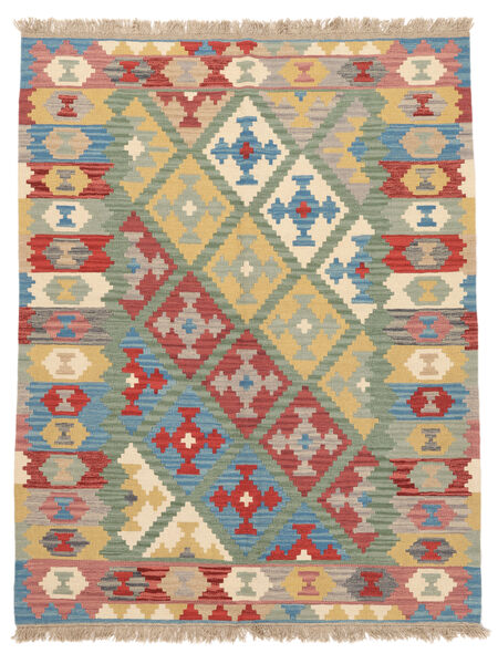 Alfombra Kilim Gashgai 157X200 Naranja/Verde Oscuro ( Persia/Irán)