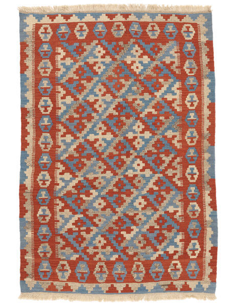 123X181 Kelim Ghashghai Tæppe Orientalsk Mørkerød/Orange ( Persien/Iran) Carpetvista