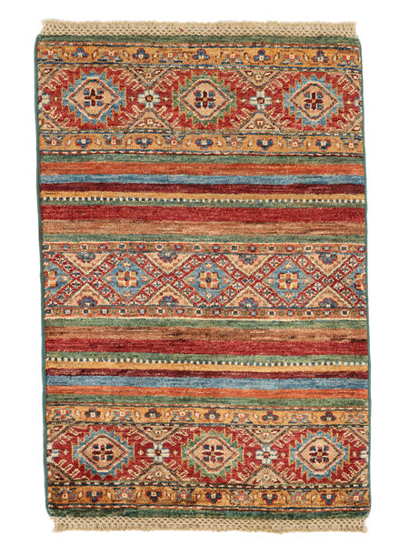  Shabargan Alfombra 60X89 De Lana Marrón/Rojo Oscuro Pequeño Carpetvista